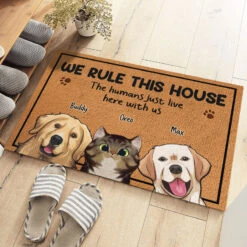 We Rule This House - Dog & Cat Personalized Custom Decorative Mat - Gift For Pet Owners, Pet Lovers -Pawfect House Store THUMB 3 b26f48cf 1190 4955 9a87 b33549ad5b4d