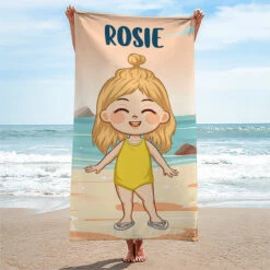 Happiness Comes In Waves - Family Personalized Custom Beach Towel - Summer Vacation Gift, Birthday Pool Party Gift For Family Members -Pawfect House Store THUMB 3 c9036ac8 1a5e 44d1 bb53 f6f9d6216fc2