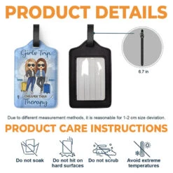 Friends That Travel Together Stay Together - Travel Personalized Custom Luggage Tag - Holiday Vacation Gift, Gift For Adventure Travel Lovers, Best Friends, BFF, Sisters -Pawfect House Store THUMB 3 d4ff4483 c85c 4c1e 9f80 22b80e624d84