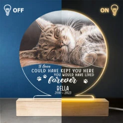 Custom Photo If Love Could Have Kept You Here - Memorial Personalized Custom Round Shaped 3D LED Light - Sympathy Gift For Pet Owners, Pet Lovers -Pawfect House Store THUMB 3 d96add9e 2cb5 420e 8d32 62c9d68924c0