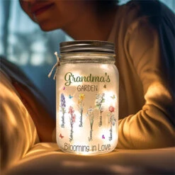 Grandma's Garden Is Grown With Seeds Of Love - Family Personalized Custom Mason Jar Light - Gift For Grandma -Pawfect House Store THUMB 3 e1a5f93a 791f 4ab5 9bc5 605e6d8d2d9d