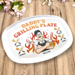 My Dad Is The Best Cook - Family Personalized Custom Platter - Father's Day, Birthday Gift For Dad -Pawfect House Store THUMB 3 f0a3c301 7445 4616 ae53 4a8a4e55dc7d