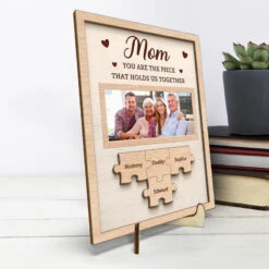 Custom Photo You Hold Us Together - Family Personalized Custom 2-Layered Wooden Plaque With Stand - House Warming Gift For Mom -Pawfect House Store THUMB 3 f91cd9f3 848d 4334 9170 3bd7457fe950