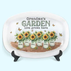 Grandma's Garden Love Grows Here - Family Personalized Custom Platter - Mother's Day, Birthday Gift For Grandma -Pawfect House Store THUMB 4 1 d05f5ac1 154d 4c06 843a eb3b710288a8