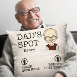 Daddy's Spot, Snack & Remote Go Here Too - Family Personalized Custom Pocket Pillow - Father's Day, Birthday Gift For Dad, Grandpa -Pawfect House Store THUMB 4 2bbd4f7f 9235 432e b85c 26872374440d