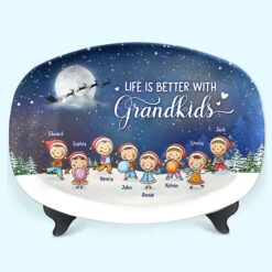 Grandkids Make Life More Grand - Family Personalized Custom Platter - Christmas Gift For Grandma -Pawfect House Store THUMB 4 3586e351 682e 430f 893e ad20de18116e