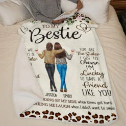 Sister Of Soul Friend Of Heart - Bestie Personalized Custom Blanket - Christmas Gift For Best Friends, BFF, Sisters -Pawfect House Store THUMB 4 3f0bf259 0264 4c58 b14e 276c6fc8f4ea