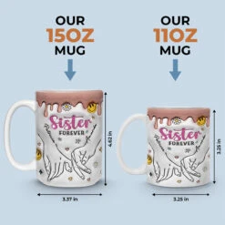 Sisters By Heart - Bestie Personalized Custom 3D Inflated Effect Printed Mug - Gift For Best Friends, BFF, Sisters, Coworkers -Pawfect House Store THUMB 4 66e8da98 cd5c 44e4 a1a9 513cbc04729a