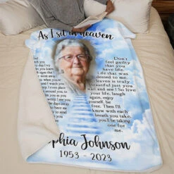 Custom Photo As I Sit In Heaven - Memorial Personalized Custom Blanket - Christmas Gift, Sympathy Gift For Family Members -Pawfect House Store THUMB 4 e2f060f9 07d5 4b51 8e5f 941840f44b90