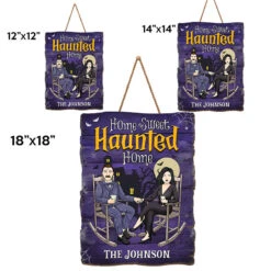 Home Sweet Haunted Home - Couple Personalized Custom Shaped Home Decor Wood Sign - Halloween Gift For Husband Wife -Pawfect House Store THUMB 4 e42e9412 f9fd 4d92 aa27 31c750c42b57