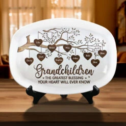 Grandchildren Are The Greatest Blessing - Family Personalized Custom Platter - Mother's Day, Birthday Gift For Grandma -Pawfect House Store THUMB 5 1 78273df8 894b 47cd bbb3 4f65d53ec0d9