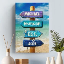 Love You To The Beach And Back - Couple Personalized Custom Vertical Canvas - Gift For Husband Wife, Anniversary -Pawfect House Store THUMB 6 dda4554e f954 45cf aa12 1d25f4956f6d