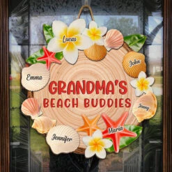 Grandma's Beach Buddies - Family Personalized Custom Shaped Home Decor Wood Sign - Summer Vacation, House Warming Gift For Grandma -Pawfect House Store THUMB.3 a0c920d2 e159 4a42 9bf9 ddf1ec893353