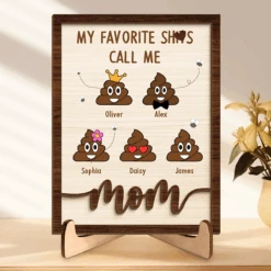 Have A Nice Poop - Family Personalized Custom 2-Layered Wooden Plaque With Stand - House Warming Gift For Mom, Grandma
