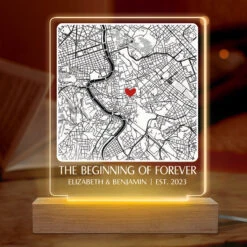 The Beginning Of Forever - Couple Personalized Custom Shaped 3D LED Light - Gift For Husband Wife, Anniversary