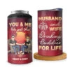 Husband And Wife, Drinking Buddies For Life - Couple Personalized Custom 4 In 1 Can Cooler Tumbler - Gift For Husband Wife, Anniversary