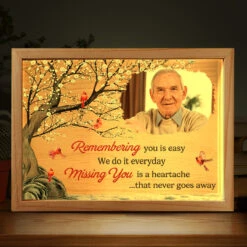 Custom Photo Remembering You Missing You - Memorial Personalized Custom Frame Light Box - Sympathy Gift For Family Members