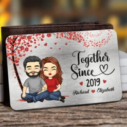 We've Been Together Since - Couple Personalized Custom Aluminum Wallet Card - Gift For Husband Wife, Anniversary