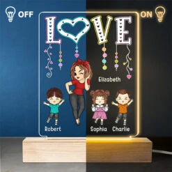 My Cherished Kids, The Light Of My Life - Family Personalized Custom Rectangle Shaped 3D LED Light - Mother's Day, Gift For Mom, Grandma -Pawfect House Store THUMB3 2b35deef 5912 4efe bcae d80c30b65740