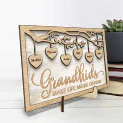 Mom Is My Definition Of Perfection - Family Personalized Custom 2-Layered Wooden Plaque With Stand - House Warming Gift For Mom, Grandma -Pawfect House Store THUMB3 668def53 cf2b 4d8a 80db 0f071773a4b5