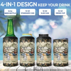 You & Me & The Dogs - Camping Personalized Custom 4 In 1 Can Cooler Tumbler - Gift For Husband Wife, Camping Lovers, Pet Owners, Pet Lovers -Pawfect House Store THUMB3 8575a482 86c2 402e b24e 217089a4d153