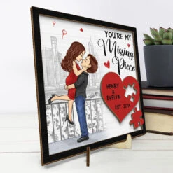 You Are My Missing Piece, The Perfect One - Couple Personalized Custom 2-Layered Wooden Plaque With Stand - House Warming Gift For Husband Wife, Anniversary -Pawfect House Store THUMB3 8661fae2 0526 4ffe a915 58b490f87ff7