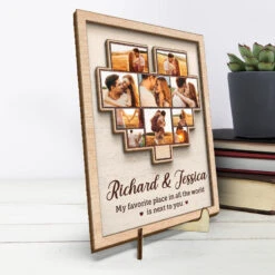 Custom Photo Home Is Where My Wife Is - Couple Personalized Custom 2-Layered Wooden Plaque With Stand - House Warming Gift For Husband Wife, Anniversary -Pawfect House Store THUMB3 8d1db8c7 e613 4738 98ac 8df80c0edf97