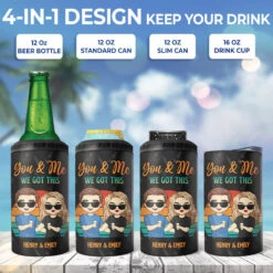 Drinking Buddies Husband Wife - Couple Personalized Custom 4 In 1 Can Cooler Tumbler - Gift For Husband Wife, Anniversary -Pawfect House Store THUMB3 988bc2f9 053d 49b4 9acf 5da7b50f997c
