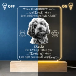 Custom Photo Every Time You Think Of Me - Memorial Personalized Custom Shaped 3D LED Light - Sympathy Gift For Pet Owners, Pet Lovers -Pawfect House Store THUMB3 98df278b 30b8 4c7f 80c5 4c19f7dd83b8