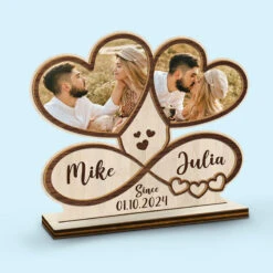 Custom Photo Love Binds Us Together As A Couple - Couple Personalized Custom Shaped 2-Layered Wooden Plaque With Flat Stand - House Warming Gift, Gift For Husband Wife, Anniversary -Pawfect House Store THUMB3 a61af72d 06ca 4f9d 851d 5e876db512fb