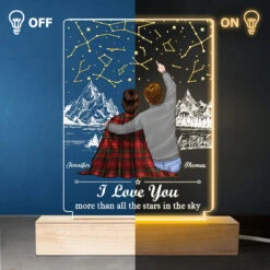 Love You More Than All The Stars In The Sky - Couple Personalized Custom Rectangle Shaped 3D LED Light - Gift For Husband Wife, Anniversary -Pawfect House Store THUMB3 c5eca955 3c63 414e 83fc c3cf38f59f76
