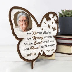 Custom Photo You Are Loved Beyond Words - Memorial Personalized Custom 2-Layered Wooden Plaque With Stand - Sympathy Gift For Family Members -Pawfect House Store THUMB3 c722c44e d27a 419b 8ee2 62c7bed33f22