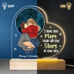 I Love You More Than All The Stars In The Sky - Couple Personalized Custom Heart Shaped 3D LED Light - Gift For Husband Wife, Anniversary -Pawfect House Store THUMB3 d8424ec8 42b7 4799 9139 742141be5b93
