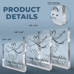 Mother And Daughter Forever Linked Together - Family Personalized Custom Square Shaped Acrylic Plaque - Gift For Daughter From Mom -Pawfect House Store THUMB3 e9862897 18b0 4081 9f60 258024f097fa