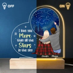 If Kisses Were Stars, I Would Give You The Sky - Couple Personalized Custom Heart Shaped 3D LED Light - Gift For Husband Wife, Anniversary -Pawfect House Store THUMB3 fb90f437 ff9b 4deb bb5f 3a1d48e1ffa6