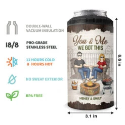 Husband And Wife Drinking Buddies For Life - Camping Personalized Custom 4 In 1 Can Cooler Tumbler - Gift For Husband Wife, Camping Lovers -Pawfect House Store THUMB4 62397abb e063 41f6 a860 c6bf7514d286