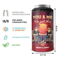 Husband And Wife, Drinking Buddies For Life - Couple Personalized Custom 4 In 1 Can Cooler Tumbler - Gift For Husband Wife, Anniversary -Pawfect House Store THUMB4 63da5143 b9d2 4a7d 83e1 d4cc8343fcc2