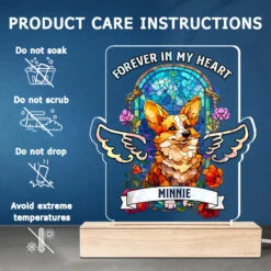 Forever In Our Hearts - Memorial Personalized Custom Stain Glass Style Rectangle Shaped 3D LED Light - Sympathy Gift, Gift For Pet Owners, Pet Lovers -Pawfect House Store THUMB5 5e7004b4 2c5c 4e0d be0d 5a5e4f407a14