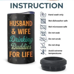 Drinking Buddies Husband Wife - Couple Personalized Custom 4 In 1 Can Cooler Tumbler - Gift For Husband Wife, Anniversary -Pawfect House Store THUMB5 8736041d 005d 49ef a1da f8602fc64ea9