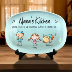 Kitchen Where Memories Are Made And Grandkids Are Spoiled - Family Personalized Custom Platter - Birthday Gift For Grandma -Pawfect House Store THUMB5 c777cb09 9354 4652 9fa4 2bf9ffe516b2