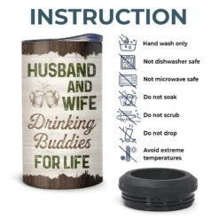 Husband And Wife Drinking Buddies For Life - Camping Personalized Custom 4 In 1 Can Cooler Tumbler - Gift For Husband Wife, Camping Lovers -Pawfect House Store THUMB5 f8efea59 a1a8 44ec 99ba df58dfc4a209