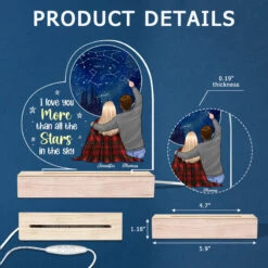 If Kisses Were Stars, I Would Give You The Sky - Couple Personalized Custom Heart Shaped 3D LED Light - Gift For Husband Wife, Anniversary -Pawfect House Store THUMB6 29d3b4c8 0f70 4828 99d6 011708e68788