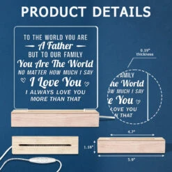 You Are The World To Our Family - Family 3D LED Light - Father's Day, Birthday Gift For Dad -Pawfect House Store THUMB6 2ce905ef e20a 43c2 96a3 d232d0cf73f6