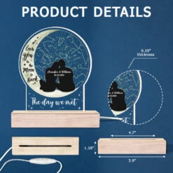 Love You To The Moon And Back - Couple Personalized Custom Shaped 3D LED Light - Gift For Husband Wife, Anniversary -Pawfect House Store THUMB6 43d1657c f73c 4907 805d d6834f82b8f0