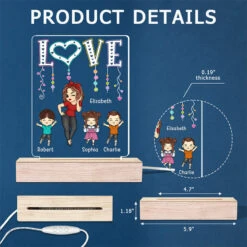 My Cherished Kids, The Light Of My Life - Family Personalized Custom Rectangle Shaped 3D LED Light - Mother's Day, Gift For Mom, Grandma -Pawfect House Store THUMB6 47aa0e1c d2bf 495f 9c76 2e36799380b5