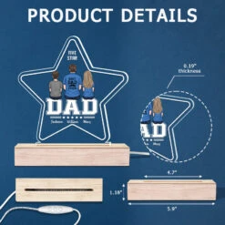 Best Dad Ever - Family Personalized Custom Five Star Shaped 3D LED Light - Father's Day, Birthday Gift For Dad -Pawfect House Store THUMB6 554927d3 a95a 46d7 bafb e1d39b9ae796