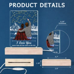 Love You More Than All The Stars In The Sky - Couple Personalized Custom Rectangle Shaped 3D LED Light - Gift For Husband Wife, Anniversary -Pawfect House Store THUMB6 73eaede8 2ec0 491a 828d 8f773a886e47