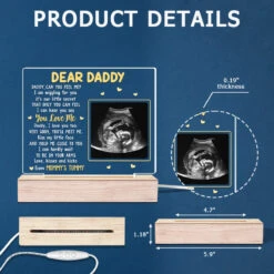 Custom Photo Very Soon, You'll Meet Me - Family Personalized Custom Rectangle Shaped 3D LED Light - Baby Shower Gift, Gift For First Dad -Pawfect House Store THUMB6 9b181f08 ab65 44e5 a1c6 349fa5907a7b