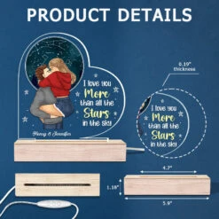 I Love You More Than All The Stars In The Sky - Couple Personalized Custom Heart Shaped 3D LED Light - Gift For Husband Wife, Anniversary -Pawfect House Store THUMB6 e736b669 278e 46c5 87d5 b13fea0e469e