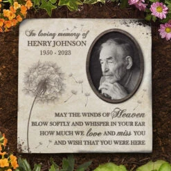 Custom Photo Whisper In Your Ear How Much We Love You - Memorial Personalized Memorial Stone - Sympathy Gift, Gift For Family Members